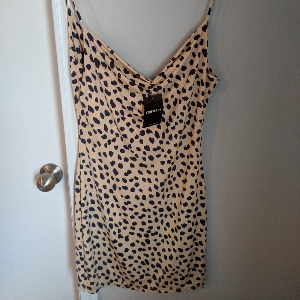 Forever21 printed mini cowl neck dress